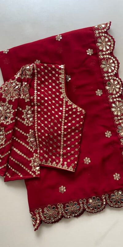 DF 3457 Red Color Georgette Sequence Original Mirror Work Saree Casual, Wedding, Festive, Events . Expected Delivery 4-6 Working Days @1899/- only | Sarees, Bollywood Sarees, Creative Sarees, Designer Sarees, Embroidered Sarees, Ethnic Saree, Modern Digital sarees, Party Wear Sarees