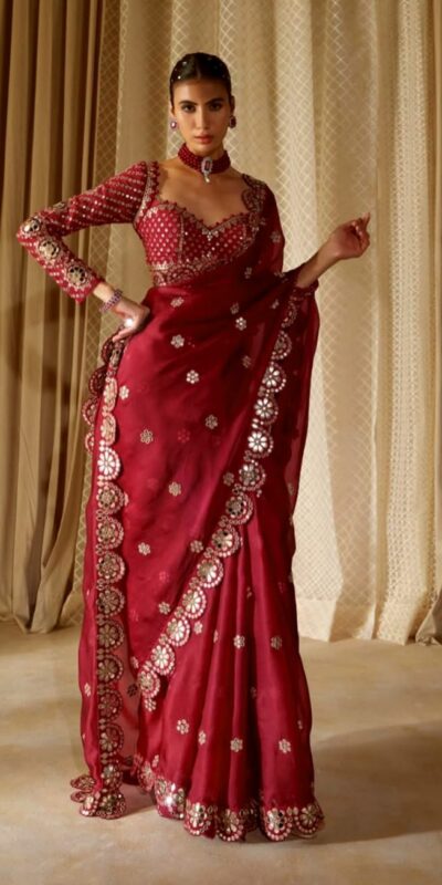 DF 3457 Red Color Georgette Sequence Original Mirror Work Saree Casual, Wedding, Festive, Events . Expected Delivery 4-6 Working Days @1899/- only | Sarees, Bollywood Sarees, Creative Sarees, Designer Sarees, Embroidered Sarees, Ethnic Saree, Modern Digital sarees, Party Wear Sarees