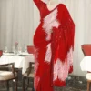 Red Georgette Sequins Work Saree