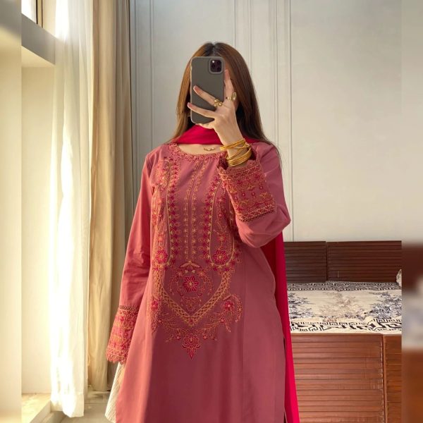 BE 381 Red Roman Silk Dupatta with Lace Work Embroidery Work. Festive Deal ₹1849. Delivery 4-6 Working Days. Shop now. | Jump Suits, Tops & Bottoms, Track Suits, Salwar suit, Casual Suits, Creative suits, Designer Suits, Palazzo Suits, Party Wear Suits, Patiala Suits, Straight Suits, Trendy Wear