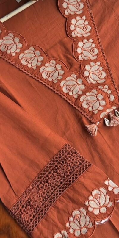 BE 385 Rust Color Rayon Slub Cotton Embroidery Wor Salwar Suit Casual, Wedding, Festive, Events . Expected Delivery 4-6 Working Days @1899/- only | Jump Suits, Salwar suit, Casual Suits, Creative suits, Designer Suits, Palazzo Suits, Party Wear Suits, Patiala Suits, Straight Suits