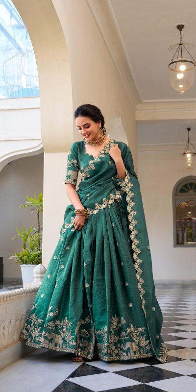 LNB 1435 Teal Sequins Work & Embroidery Work Lehenga Choli in Gold Crush. Exclusive Offer ₹3399. Delivery 4-6 Working Days. Shop now. | Lehenga, Bollywood Lehenga, Creative Lehenga, Designer Lehenga, Embroidered Lehenga, Party Wear Lehenga