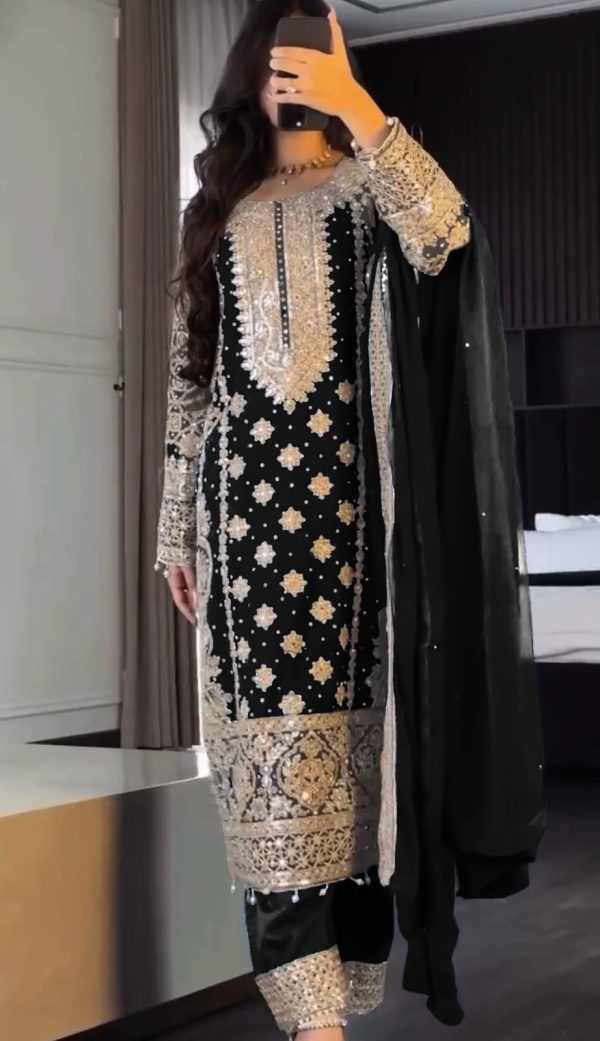SR 1654 Maroon in Faux Georgette With Heavy Embroidery Sequence Work Wedding, Party, Festive, Events Special 4-6 Working Days At 2599/- Only | Jump Suits, Salwar suit, Casual Suits, Creative suits, Designer Suits, Palazzo Suits, Party Wear Suits, Patiala Suits, Straight Suits