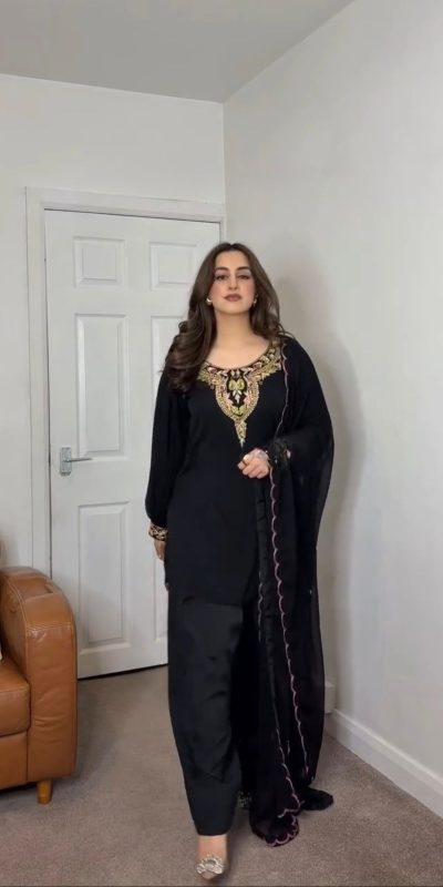 NSR 854 Black Faux Georgette Salwar Suit Perfect for Wedding, Party, Lohri, Mehendi, Karwa Chauth –. Introductory Price ₹1849. Delivery 4-6 Working Days | Jump Suits, Salwar suit, Casual Suits, Creative suits, Designer Suits, Palazzo Suits, Party Wear Suits, Patiala Suits, Straight Suits