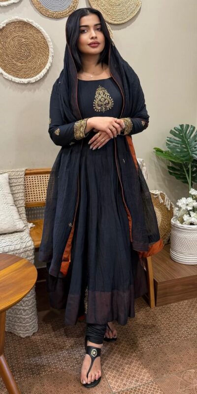 ZSR 3143 Black Heavy Fox Georgette With Embroidery Sequence Work Gown Perfect for Wedding, Party, Traditional Day, Diwali, Temple Visit At 1899 | Gowns, Bollywood Gowns, Creative Gowns, Designer Gowns, Embroidered Gowns, Party Wear Gowns