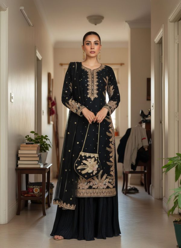 KF 1705 Black Fuax Georgette With Embroidery Work Salwar Suit . Wedding, Party, Festive, Events, Deal ₹2049. Delivery 4-6 Working Days. Shop now. | Jump Suits, Tops & Bottoms, Track Suits, Salwar suit, Casual Suits, Creative suits, Designer Suits, Palazzo Suits, Party Wear Suits, Patiala Suits, Straight Suits, Trendy Wear