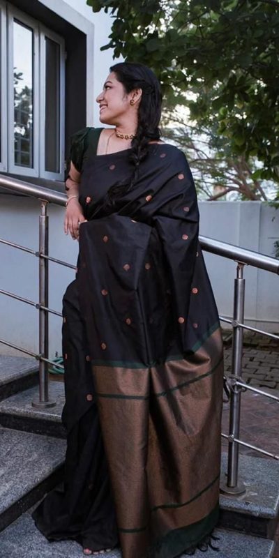 KP 5000 Black Soft Lichi Silk Saree with Designer Work. Wedding, Party, Festive, Events, Now at just ₹1249. Delivery 4-6 Working Days. Shop now. | Sarees, Bollywood Sarees, Creative Sarees, Designer Sarees, Embroidered Sarees, Ethnic Saree, Modern Digital sarees, Party Wear Sarees