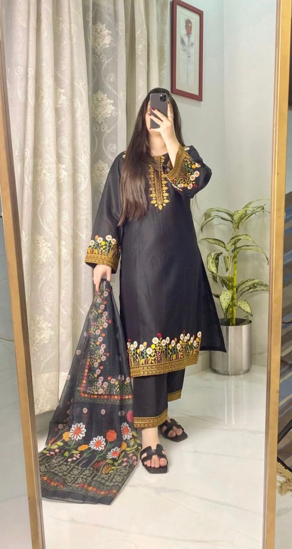 BE 397 Black Roman Silk with Embroidery Work Salwar Suit .Wedding, Party, Festive, Events, Best Price ₹1999. Delivery 4-6 Working Days. Shop now. | Jump Suits, Tops & Bottoms, Track Suits, Salwar suit, Casual Suits, Creative suits, Designer Suits, Palazzo Suits, Party Wear Suits, Patiala Suits, Straight Suits, Trendy Wear