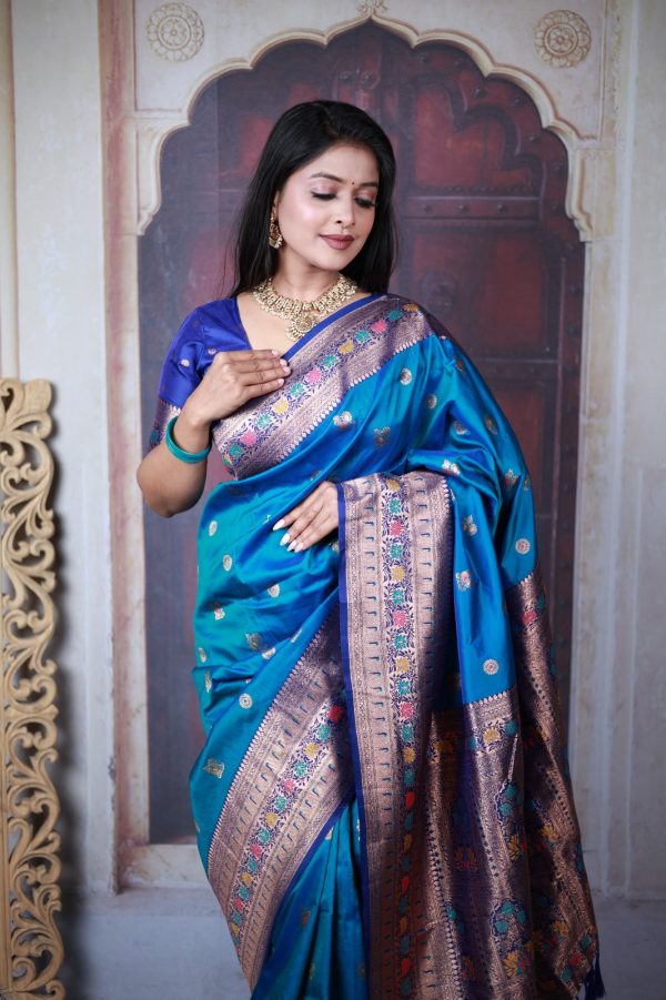 MB 18 Blue Paithani Ajanta Lotus Saree Perfect for Wedding, Party, Lohri, Durga Puja, Eid – . Get it for ₹2449. Delivery 4-6 Working Days. Shop now. | Sarees, Bollywood Sarees, Creative Sarees, Designer Sarees, Embroidered Sarees, Ethnic Saree, Modern Digital sarees, Party Wear Sarees