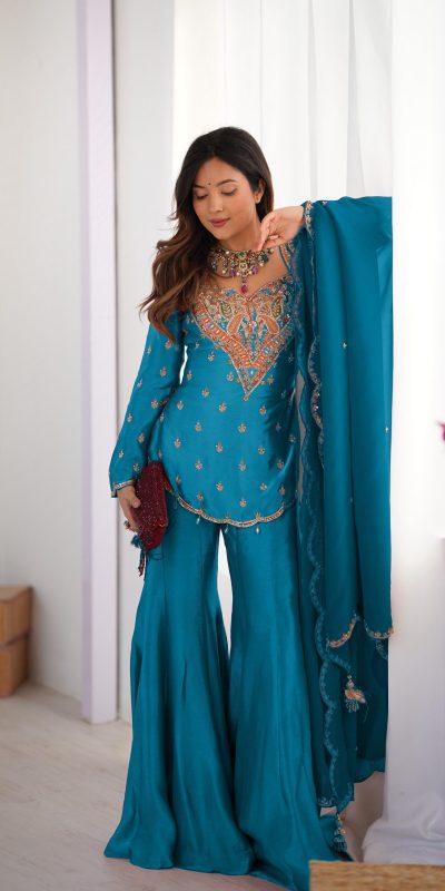 NSR 852 Blue Simar Silk With Embroidery Work with Full Sleeve Salwar Suit in . Now at just ₹2099. Delivery 4-6 Working Days. Shop n | Jump Suits, Salwar suit, Casual Suits, Creative suits, Designer Suits, Palazzo Suits, Party Wear Suits, Patiala Suits, Straight Suits