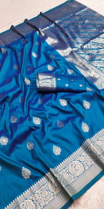 MB 3284 Blue Soft Banarasi Cotton Silk Saree Perfect for Wedding, Party, Eid, Traditional Day, Haldi –. Get it for ₹1899. Delivery 4-6 Working Days. | Sarees, Bollywood Sarees, Creative Sarees, Designer Sarees, Embroidered Sarees, Ethnic Saree, Modern Digital sarees, Party Wear Sarees