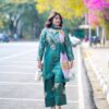 Firozi French Crepe Embroidery Work Salwar Suit
