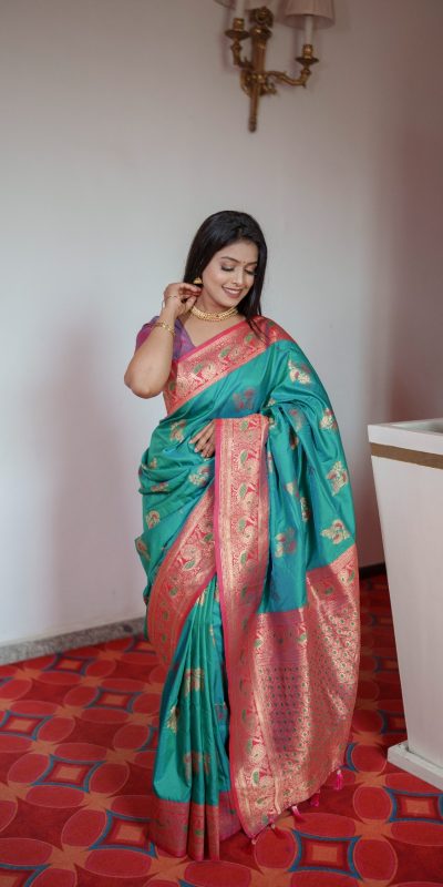 MB Paithani-3 Firozi in Pethani Silk Zari Work & Lace Work Saree . Grab it for ₹2199. Delivery 4-6 Working Days. Shop now. | Sarees, Bollywood Sarees, Creative Sarees, Designer Sarees, Embroidered Sarees, Ethnic Saree, Modern Digital sarees, Party Wear Sarees