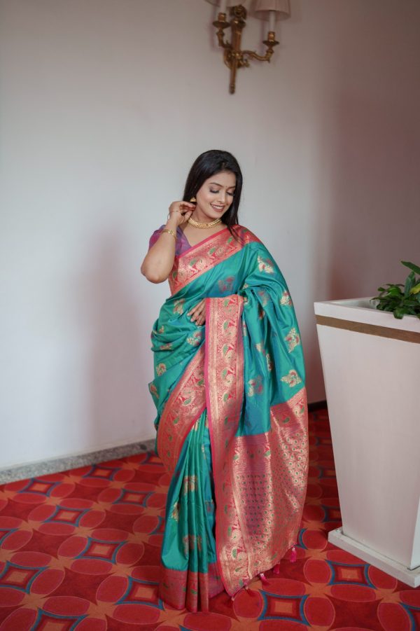 MB Paithani-3 Firozi in Pethani Silk Zari Work & Lace Work Saree . Grab it for ₹2199. Delivery 4-6 Working Days. Shop now. | Sarees, Bollywood Sarees, Creative Sarees, Designer Sarees, Embroidered Sarees, Ethnic Saree, Modern Digital sarees, Party Wear Sarees