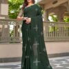 BT 1104 Green Natural silk with Thread Embroidery & Embroidery Work Saree . Now at just ₹1549. Delivery 4-6 Working Days. Shop now. | Sarees, Bollywood Sarees, Creative Sarees, Designer Sarees, Embroidered Sarees, Ethnic Saree, Modern Digital sarees, Party Wear Sarees