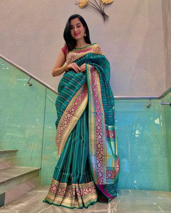 KP 6021 Green Soft Lichi Silk Cloth. With Lace Work & Lace Border Saree . Grab it for ₹1449. Delivery 4-6 Working Days. Shop now. | Sarees, Bollywood Sarees, Creative Sarees, Designer Sarees, Embroidered Sarees, Ethnic Saree, Modern Digital sarees, Party Wear Sarees