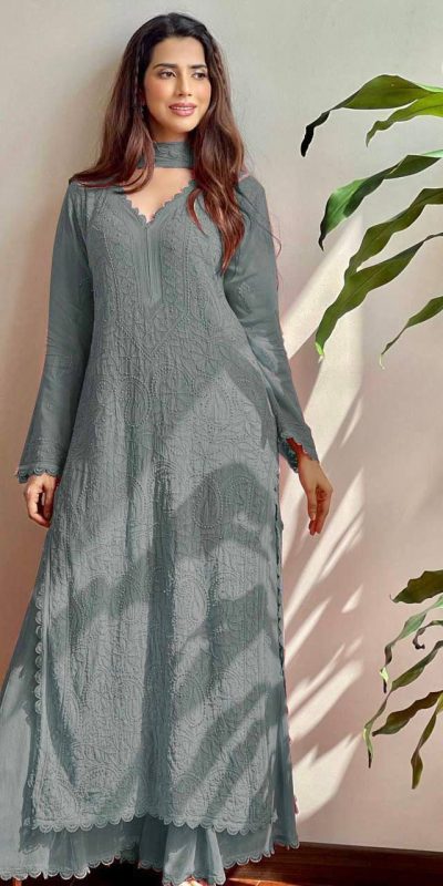 BE 170 Grey Color Georgette Thread Embroidery Salwar Suit Wedding, Party, Festive events, etc.  Expected Delivery  4-6 Working Days @1999/- | Salwar suit, Casual Suits, Creative suits, Designer Suits, Palazzo Suits, Party Wear Suits, Patiala Suits, Straight Suits