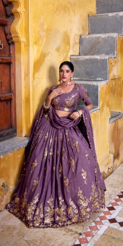 LNB 1451 Lavender Chocolate Crush with Embroidery Work & Sequins Work Lehenga Choli . Get it for ₹3499. Delivery 4-6 Working Days. Shop now. | Lehenga, Bollywood Lehenga, Creative Lehenga, Designer Lehenga, Embroidered Lehenga, Party Wear Lehenga