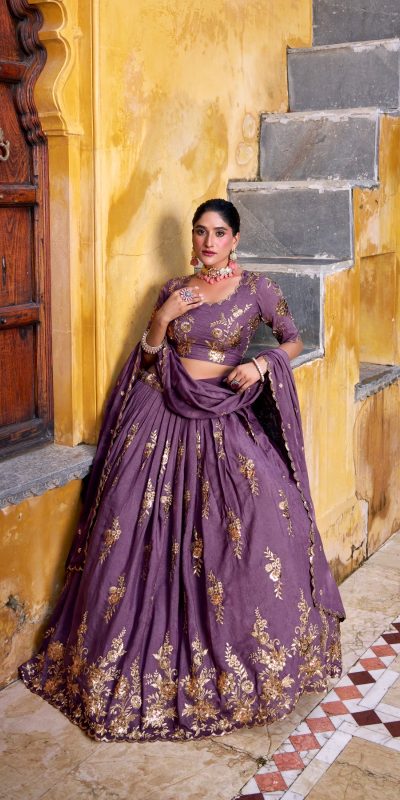 LNB 1451 Lavender Chocolate Crush with Embroidery Work & Sequins Work Lehenga Choli . Get it for ₹3499. Delivery 4-6 Working Days. Shop now. | Lehenga, Bollywood Lehenga, Creative Lehenga, Designer Lehenga, Embroidered Lehenga, Party Wear Lehenga