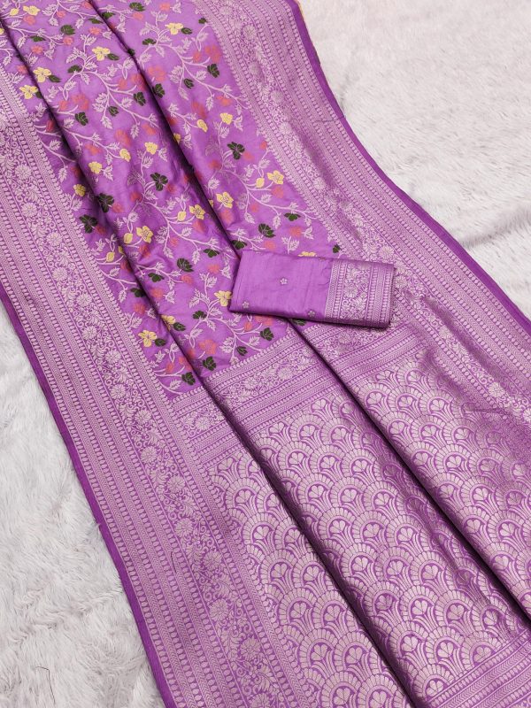 MB 96 Lavender Color Khaddi Pashmina with Zari Work & Lace Work Saree . Now at just ₹1999. Delivery 4-6 Working Days. Shop now. | Sarees, Bollywood Sarees, Creative Sarees, Designer Sarees, Embroidered Sarees, Ethnic Saree, Modern Digital sarees, Party Wear Sarees