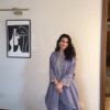 Lavender Roman Silk With Embroidery Salwar Suit