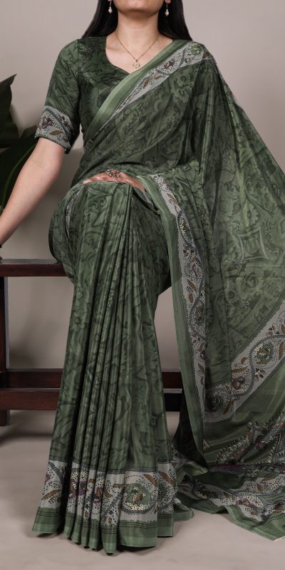 YNF 7056 Mahendi Crepe Printed with Designer Saree Work. Wedding, Party, Festive, Events, Get it for ₹1499. Delivery 4-6 Working Days. Shop now. | Sarees, Bollywood Sarees, Creative Sarees, Designer Sarees, Embroidered Sarees, Ethnic Saree, Modern Digital sarees, Party Wear Sarees