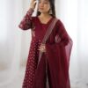 ZSR 3134 Maroon Crunchy Silk Salwar Suit Perfect for Wedding, Party, Sangeet, Anniversary, Housewarming Introductory Price ₹2399. Delivery 4-6 | Jump Suits, Salwar suit, Casual Suits, Creative suits, Designer Suits, Palazzo Suits, Party Wear Suits, Patiala Suits, Straight Suits