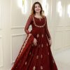 LG 2006 Maroon Georgette Gown Perfect for Wedding, Party, Engagement, Diwali, Sangeet . Exclusive Offer ₹1999. Delivery 4-6 Working Days. Shop now. | Gowns, Bollywood Gowns, Creative Gowns, Designer Gowns, Embroidered Gowns, Party Wear Gowns