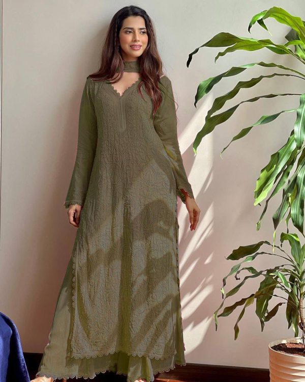 BE 170 Mehendi Color Georgette Thread Embroidery Salwar Suit Wedding, Party, Festive events, etc.  Expected Delivery  4-6 Working Days @1999/- | Salwar suit, Casual Suits, Creative suits, Designer Suits, Palazzo Suits, Party Wear Suits, Patiala Suits, Straight Suits