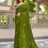 BT 1104 Mehendi Natural silk with Thread Embroidery & Embroidery Work Saree . Now at just ₹1549. Delivery 4-6 Working Days. Shop now. | Sarees, Bollywood Sarees, Creative Sarees, Designer Sarees, Embroidered Sarees, Ethnic Saree, Modern Digital sarees, Party Wear Sarees