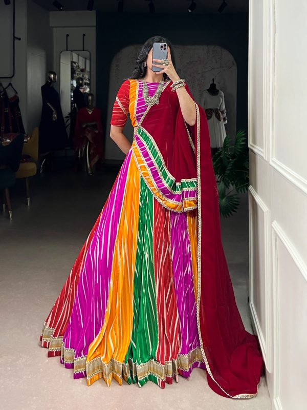 LNB 1688 Multi Color Georgette With Lace Work Lehenga Choli . Wedding, Party, Festive, Events, Best Price ₹3499. Delivery 4-6 Working Days. Shop now. | Lehenga, Bollywood Lehenga, Creative Lehenga, Designer Lehenga, Embroidered Lehenga, Party Wear Lehenga