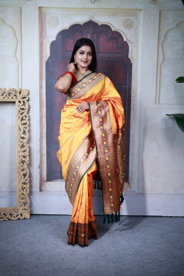 MB 18 Mustard Paithani Ajanta Lotus Saree Perfect for Wedding, Party, Lohri, Durga Puja, Eid – . Get it for ₹2449. Delivery 4-6 Working Days. Shop now. | Sarees, Bollywood Sarees, Creative Sarees, Designer Sarees, Embroidered Sarees, Ethnic Saree, Modern Digital sarees, Party Wear Sarees