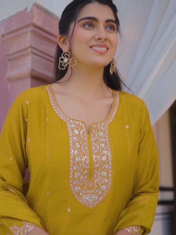 DC 106 Mustard Havy Pure Chinon Salwar Suit Perfect for Wedding, Party, Haldi, Onam, Baisakhi – . Festive Deal ₹1799. Delivery 4-6 Working Days. | Jump Suits, Tops & Bottoms, Track Suits, Salwar suit, Casual Suits, Creative suits, Designer Suits, Palazzo Suits, Party Wear Suits, Patiala Suits, Straight Suits, Trendy Wear