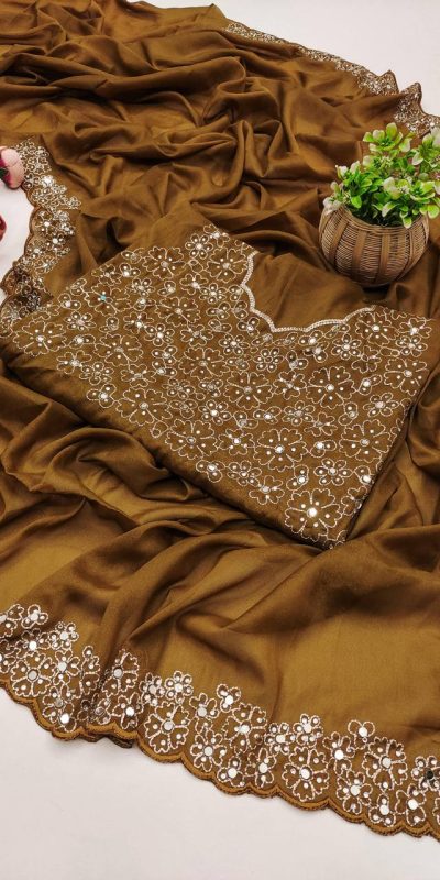 BT 12 Mustard Soft Star Georgette Silk with Embroidery Work & Mirror Work Saree . Exclusive Offer ₹1999. Delivery 4-6 Working Days. Shop now. | Sarees, Bollywood Sarees, Creative Sarees, Designer Sarees, Embroidered Sarees, Ethnic Saree, Modern Digital sarees, Party Wear Sarees