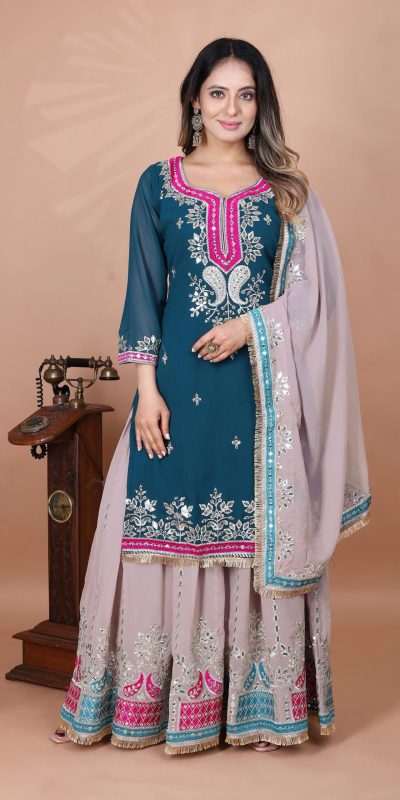 SRK 5260 Pink Faux Georgette With 5mm Embroidery Sequence Work Perfect for Wedding, Party, Karwa Chauth, Ethnic Day, Baisakhi Beast Price At 2149/- Only | Jump Suits, Salwar suit, Casual Suits, Creative suits, Designer Suits, Palazzo Suits, Party Wear Suits, Patiala Suits, Straight Suits
