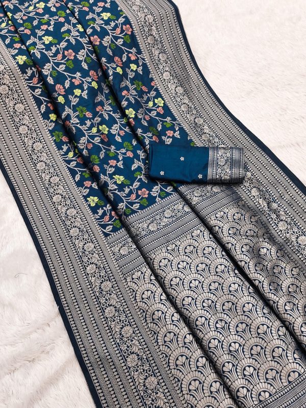 MB 96 Navy Blue Color Khaddi Pashmina with Zari Work & Lace Work Saree . Now at just ₹1999. Delivery 4-6 Working Days. Shop now. | Sarees, Bollywood Sarees, Creative Sarees, Designer Sarees, Embroidered Sarees, Ethnic Saree, Modern Digital sarees, Party Wear Sarees