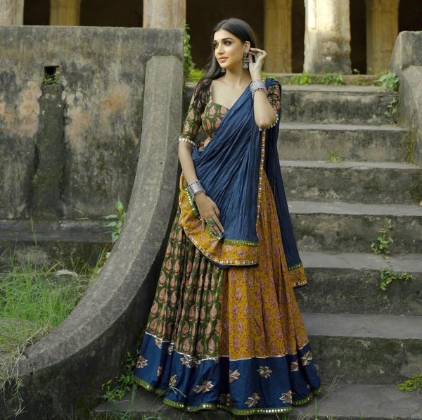 LG 648 Navy Blue Color Rayon Printed Mirror Work Lehenga Choli in Introductory Price ₹1999. Delivery 4-6 Working Days. Shop now. | Lehenga, Bollywood Lehenga, Creative Lehenga, Designer Lehenga, Embroidered Lehenga, Party Wear Lehenga