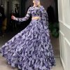 LNB 1027 Navy Blue Color Tabby Silk Lehenga Choli with Designer Work. Exclusive Offer ₹1999. Delivery 4-6 Working Days. Shop now. | Lehenga, Bollywood Lehenga, Creative Lehenga, Designer Lehenga, Embroidered Lehenga, Party Wear Lehenga