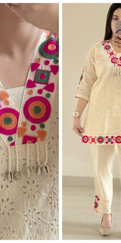 ZSR 3137 Off White Cotton With Embroidery Work & Thread Embroidery. Salwar Suit Introductory Price ₹1899. Delivery 4-6 Working Days. Shop now. | Jump Suits, Tops & Bottoms, Track Suits, Salwar suit, Casual Suits, Creative suits, Designer Suits, Palazzo Suits, Party Wear Suits, Patiala Suits, Straight Suits, Trendy Wear
