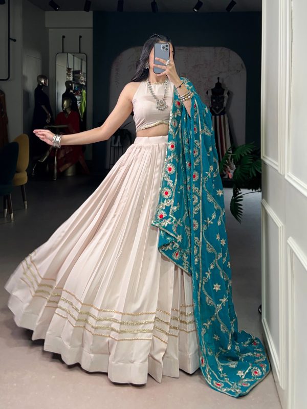 LNB 1692 Off White Pure Rayon Embroidery Work & Sequins Work Lehenga Choli in . Now at just ₹3199. Delivery 4-6 Working Days. Shop now. | Lehenga, Bollywood Lehenga, Creative Lehenga, Designer Lehenga, Embroidered Lehenga, Party Wear Lehenga