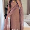 Onion Faux Georgette With Embroidery Salwar Suit