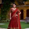 Orange Rangoli Crush With Embroider Lehenga Choli