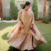 Peach Chinon Embroidery Digital Print Lehenga Choli