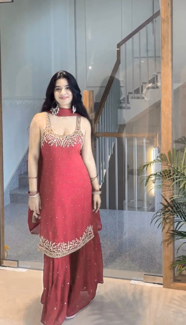 KD 1531 Peach Faux Georgette Lace Work Salwar Suit in . Wedding, Party, Festive, Events, Grab it for ₹2399. Delivery 4-6 Working Days. Shop now. | Jump Suits, Tops & Bottoms, Track Suits, Salwar suit, Casual Suits, Creative suits, Designer Suits, Palazzo Suits, Party Wear Suits, Patiala Suits, Straight Suits, Trendy Wear