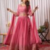 Peach fox Georgette Embroidery Work Lehenga Choli