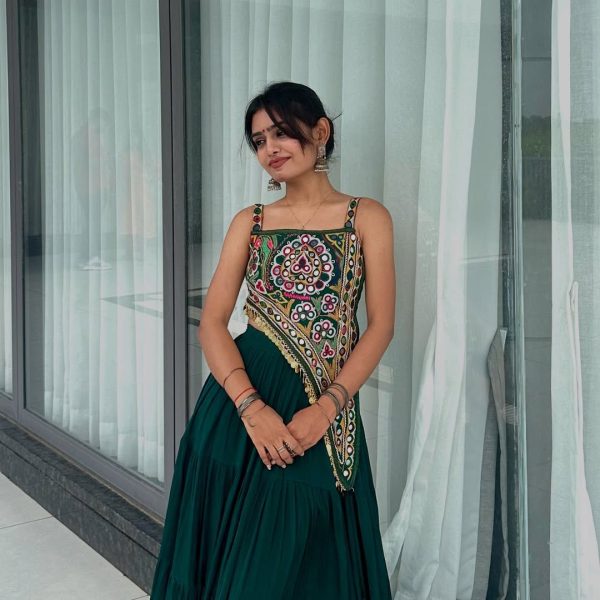 LG 650 Peacock Blue Color Chinon Mirror Work Gotta Satin Patti Lehenga Choli in . Best Price ₹1899. Delivery 4-6 Working Days. Shop now. | Lehenga, Bollywood Lehenga, Creative Lehenga, Designer Lehenga, Embroidered Lehenga, Party Wear Lehenga