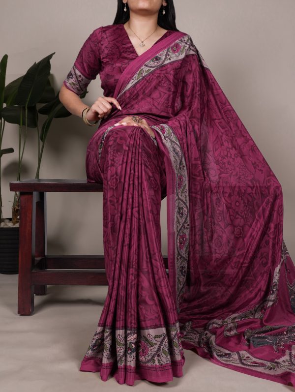 YNF 7056 Pink Crepe Printed with Designer Saree Work. Wedding, Party, Festive, Events, Get it for ₹1499. Delivery 4-6 Working Days. Shop now. | Sarees, Bollywood Sarees, Creative Sarees, Designer Sarees, Embroidered Sarees, Ethnic Saree, Modern Digital sarees, Party Wear Sarees
