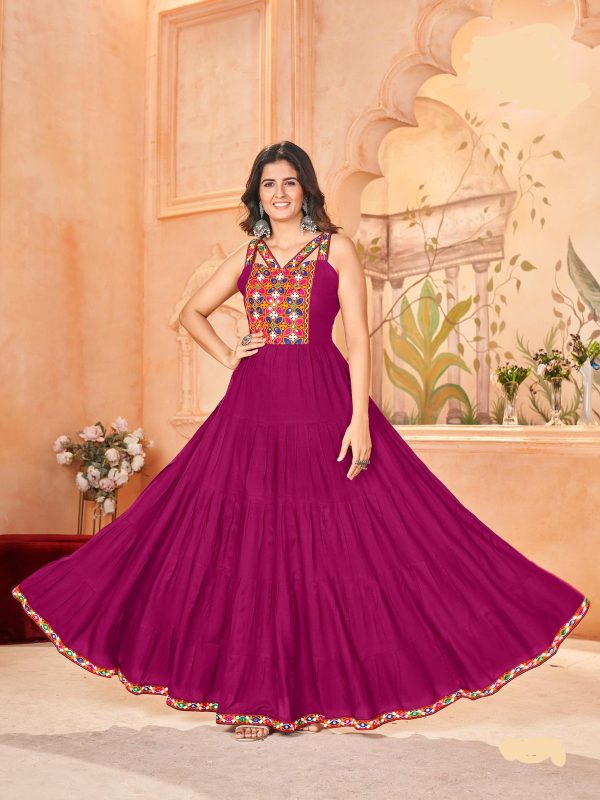 INLI Ghumati Pink Color Heavy Rayon with Lace Work & Gamthi Work Gown . Get it for ₹1749. Delivery 4-6 Working Days. Shop now. | Gowns, Bollywood Gowns, Creative Gowns, Designer Gowns, Embroidered Gowns, Party Wear Gowns