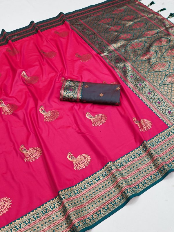 MB Morni Pink in Soft Silk Zari Work & Lace Work Saree . Wedding, Party, Festive, Events, Grab it for ₹2099. Delivery 4-6 Working Days. Shop now. | Sarees, Bollywood Sarees, Creative Sarees, Designer Sarees, Embroidered Sarees, Ethnic Saree, Modern Digital sarees, Party Wear Sarees