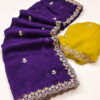 BT 1267 Purple in Crunchy Chiffon Embroidery Work Saree . Wedding, Party, Festive, Events, Exclusive Offer ₹1749. Delivery 4-6 Working Days. Shop now. | Sarees, Bollywood Sarees, Creative Sarees, Designer Sarees, Embroidered Sarees, Ethnic Saree, Modern Digital sarees, Party Wear Sarees